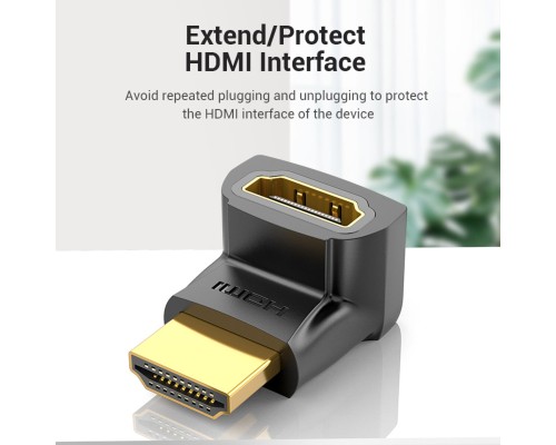 Адаптер Vention HDMI 270 Degree Male to Female Adapter Black (AINB0) (AINB0)