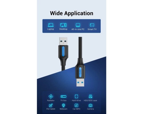 Кабель-подовжувач Vention USB 3.0 A Male to A Male Cable 0.5M Black PVC Type (CONBD) (CONBD) Кабель-подовжувач Vention USB 3.0 A Male to A Male Cable 0.5M Black PVC Type (CONBD) (CONBD)