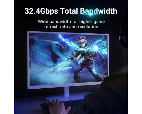 Кабель Vention DisplayPort, 1 м, v1.4 чорний, 8K 60 Hz, 4K 144Hz, 2K 165Hz, 1080P 240Hz (HCCBF) (HCCBF) Кабель Vention DisplayPort, 1 м, v1.4 чорний, 8K 60 Hz, 4K 144Hz, 2K 165Hz, 1080P 240Hz (HCCBF) (HCCBF)