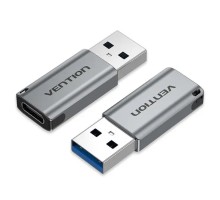 Адаптер Vention USB 3.0 Male to USB-C Female Adapter Gray Aluminum Alloy Type (CDPH0) (CDPH0)