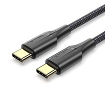 Кабель Vention Nylon Braided USB 2.0 C Male to C Male 3A Cable 2M Black LED Type (TAUBH) (TAUBH)