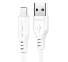 Кабель ACEFAST C3-02 USB to iP 2.4A, 1.2m, TPE, TPE connectors, White (6974316280835)