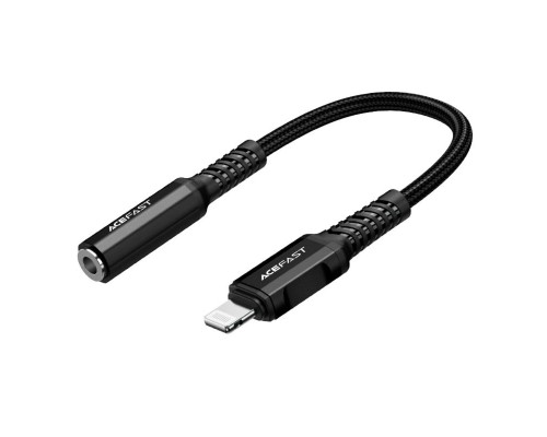 Кабель-перехiдник ACEFAST C1-05 Lightning to 3.5mm aluminum alloy headphones adapter cable Black (6974316280569)