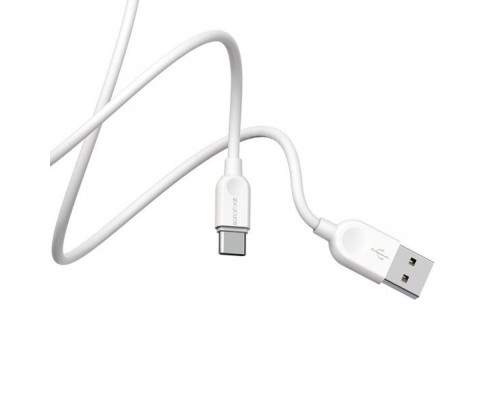 Кабель BOROFONE BX14 USB to Type-C 2.4A, 2m, PVC, TPE connectors, White (6957531090021) Кабель BOROFONE BX14 USB to Type-C 2.4A, 2m, PVC, TPE connectors, White (6957531090021)