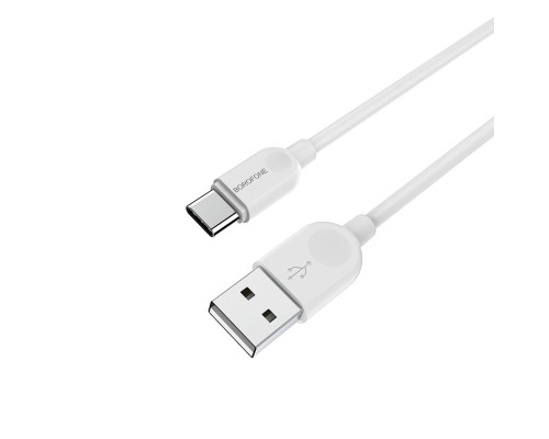 Кабель BOROFONE BX14 USB to Type-C 2.4A, 2m, PVC, TPE connectors, White (6957531090021) Кабель BOROFONE BX14 USB to Type-C 2.4A, 2m, PVC, TPE connectors, White (6957531090021)
