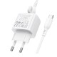 Мережевий зарядний пристрій BOROFONE BAS42A Potential single-port QC3.0 charger set(Type-C) 18W White (6941991113802)