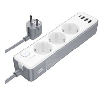 Мережевий подовжувач BOROFONE BAC9 Power 3-position socket(PD20W/1C3A)(EU/GER)(L=3M) White (6941991116667)