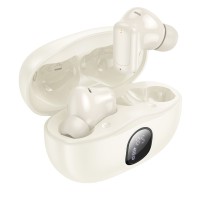 Бездротові навушники BOROFONE FQ4 Lighten true wireless ANC+ENC noise reduction BT headset Milky white (6941991117671)
