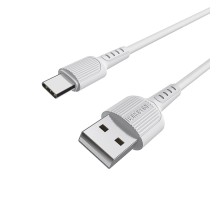 Кабель BOROFONE BX16 USB to Type-C 2A, 1m, PVC, TPE connectors, White (6957531099468)