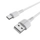 Кабель BOROFONE BX16 USB to Type-C 2A, 1m, PVC, TPE connectors, White (6957531099468)