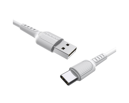 Кабель BOROFONE BX16 USB to Type-C 2A, 1m, PVC, TPE connectors, White (6957531099468) Кабель BOROFONE BX16 USB to Type-C 2A, 1m, PVC, TPE connectors, White (6957531099468)