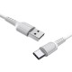 Кабель BOROFONE BX16 USB to Type-C 2A, 1m, PVC, TPE connectors, White (6957531099468)