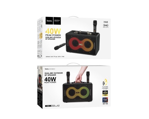 Портативна колонка HOCO HA8 Ave wireless dual-mic outdoor BT speaker Black (6942007629843) Портативна колонка HOCO HA8 Ave wireless dual-mic outdoor BT speaker Black (6942007629843)