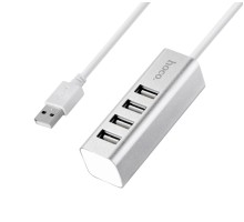 USB-хаб HOCO HB1 4USB Line machine Silver (6957531038146)