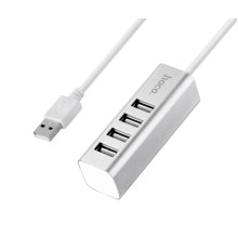 USB-хаб HOCO HB1 4USB Line machine Silver (6957531038146)