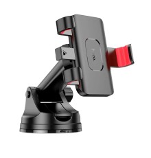 Автотримач для телефона HOCO H22 Dragon automatic clamping car holder(center console) Red Black (6942007605656)