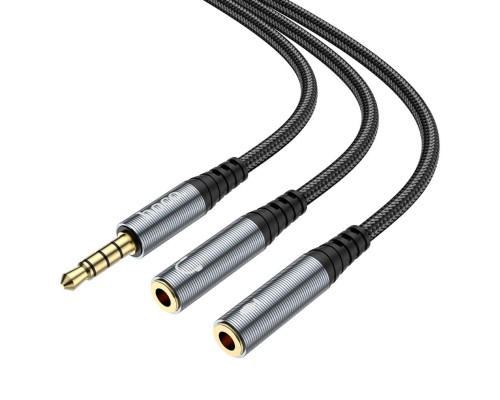 Адаптер HOCO UPA21 2-in-1 3.5 headset audio adapter cable(male to 2*female) Metal gray (6931474766809) Адаптер HOCO UPA21 2-in-1 3.5 headset audio adapter cable(male to 2*female) Metal gray (6931474766809)