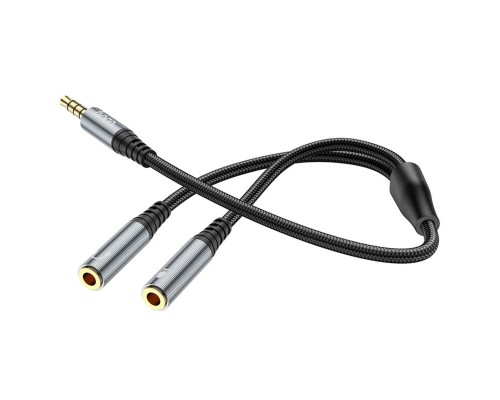 Адаптер HOCO UPA21 2-in-1 3.5 headset audio adapter cable(male to 2*female) Metal gray (6931474766809) Адаптер HOCO UPA21 2-in-1 3.5 headset audio adapter cable(male to 2*female) Metal gray (6931474766809)