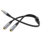 Адаптер HOCO UPA21 2-in-1 3.5 headset audio adapter cable(male to 2*female) Metal gray (6931474766809)