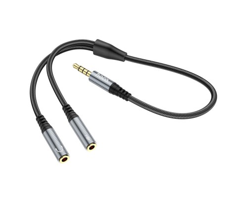 Адаптер HOCO UPA21 2-in-1 3.5 headset audio adapter cable(male to 2*female) Metal gray (6931474766809) Адаптер HOCO UPA21 2-in-1 3.5 headset audio adapter cable(male to 2*female) Metal gray (6931474766809)