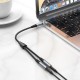 Адаптер HOCO UPA21 2-in-1 3.5 headset audio adapter cable(male to 2*female) Metal gray (6931474766809)