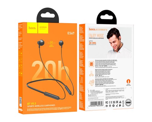 Бездротові навушники HOCO ES67 Perception neckband BT earphones Black (6942007602396) Бездротові навушники HOCO ES67 Perception neckband BT earphones Black (6942007602396)