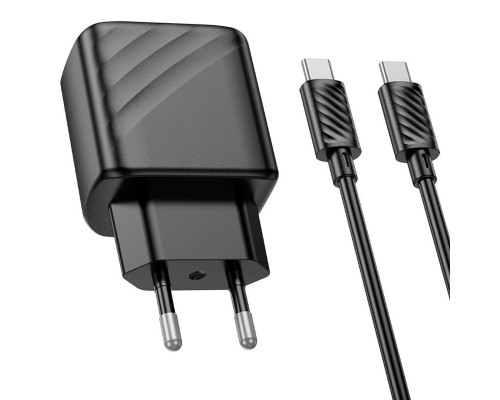 Мережевий зарядний пристрій HOCO CS23A Sunlight dual-port PD30W+QC3.0 charger set(Type-C to Type-C)(EU) Black (6942007609968) Мережевий зарядний пристрій HOCO CS23A Sunlight dual-port PD30W+QC3.0 charger set(Type-C to Type-C)(EU) Black (6942007609968)