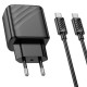 Мережевий зарядний пристрій HOCO CS23A Sunlight dual-port PD30W+QC3.0 charger set(Type-C to Type-C)(EU) Black (6942007609968)