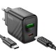 Мережевий зарядний пристрій HOCO CS23A Sunlight dual-port PD30W+QC3.0 charger set(Type-C to Type-C)(EU) Black (6942007609968)