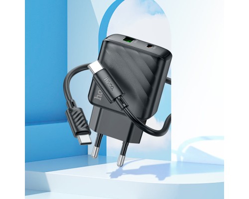 Мережевий зарядний пристрій HOCO CS23A Sunlight dual-port PD30W+QC3.0 charger set(Type-C to Type-C)(EU) Black (6942007609968) Мережевий зарядний пристрій HOCO CS23A Sunlight dual-port PD30W+QC3.0 charger set(Type-C to Type-C)(EU) Black (6942007609968)