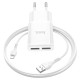 Мережевий зарядний пристрій HOCO C88A Star round dual port charger set (iP) 12W White (6931474749512)