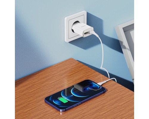 Мережевий зарядний пристрій HOCO C88A Star round dual port charger set (iP) 12W White (6931474749512) Мережевий зарядний пристрій HOCO C88A Star round dual port charger set (iP) 12W White (6931474749512)