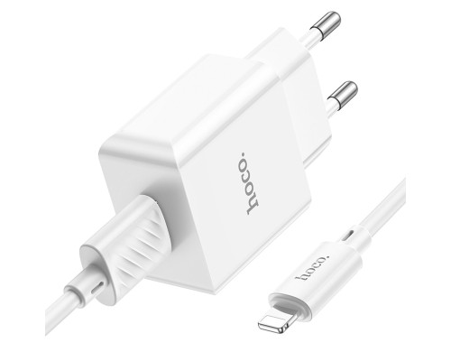 Мережевий зарядний пристрій HOCO C106A Leisure single port charger set(iP) 10.5W White (6931474783899)