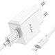 Мережевий зарядний пристрій HOCO C106A Leisure single port charger set(iP) 10.5W White (6931474783899)