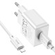 Мережевий зарядний пристрій HOCO C106A Leisure single port charger set(iP) 10.5W White (6931474783899)