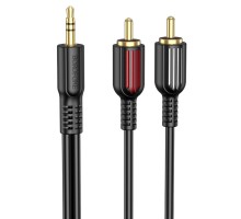 Аудіокабель BOROFONE BL11 3.5mm to double RCA audio cable Black (6974443382204)