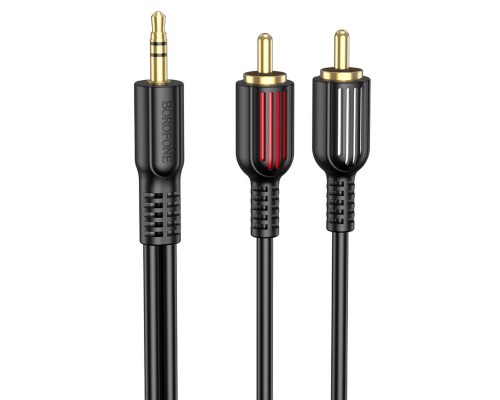 Аудіокабель BOROFONE BL11 3.5mm to double RCA audio cable Black (6974443382204) Аудіокабель BOROFONE BL11 3.5mm to double RCA audio cable Black (6974443382204)