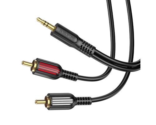 Аудіокабель BOROFONE BL11 3.5mm to double RCA audio cable Black (6974443382204) Аудіокабель BOROFONE BL11 3.5mm to double RCA audio cable Black (6974443382204)
