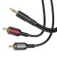 Аудіокабель BOROFONE BL11 3.5mm to double RCA audio cable Black (6974443382204)