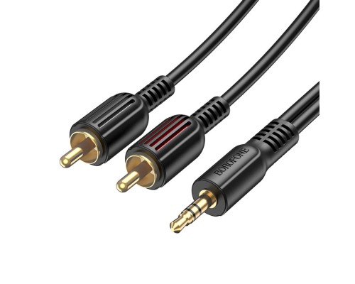 Аудіокабель BOROFONE BL11 3.5mm to double RCA audio cable Black (6974443382204) Аудіокабель BOROFONE BL11 3.5mm to double RCA audio cable Black (6974443382204)