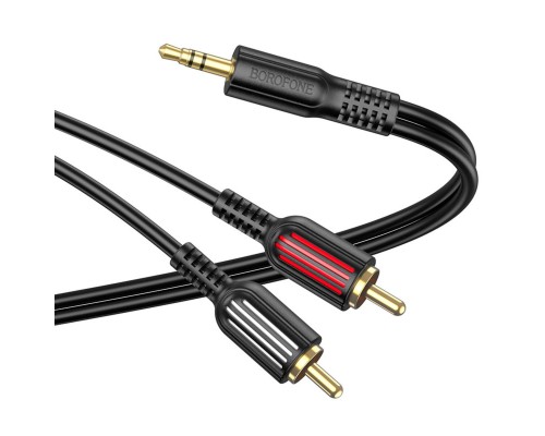 Аудіокабель BOROFONE BL11 3.5mm to double RCA audio cable Black (6974443382204) Аудіокабель BOROFONE BL11 3.5mm to double RCA audio cable Black (6974443382204)