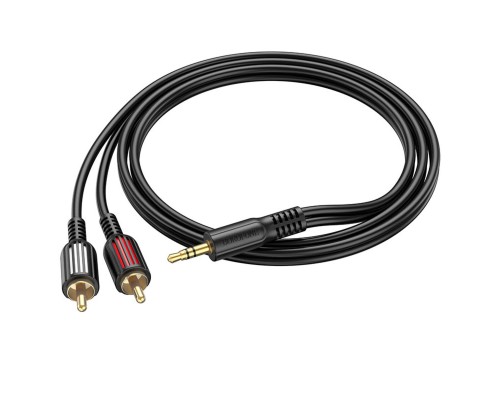 Аудіокабель BOROFONE BL11 3.5mm to double RCA audio cable Black (6974443382204) Аудіокабель BOROFONE BL11 3.5mm to double RCA audio cable Black (6974443382204)