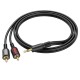Аудіокабель BOROFONE BL11 3.5mm to double RCA audio cable Black (6974443382204)