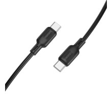 Кабель BOROFONE BX113 Lenny 60W silicone charging data cable C to C(L=2M) Black (6941991115516)
