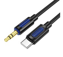 Аудіокабель BOROFONE BL20 True sound silicone digital audio conversion cable Type-C Black (6941991114410)