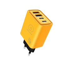 Мережевий зарядний пристрій WUW-C212 48W Charger 2 USB C +  2 USB C yellow (C212)