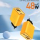 Мережевий зарядний пристрій WUW-C212 48W Charger 2 USB C +  2 USB C yellow (C212)