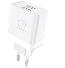 Мережевий зарядний пристрій WUW-C222 2.4A Charger  2 USB A  white