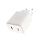 Мережевий зарядний пристрій WUW-C189 PD 20W Charger USB C + USB C white (C189)