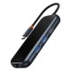 USB-хаб Baseus AcmeJoy 8-Port Type-C HUB Adapter(Type-C to HDMI*1+USB3.0*2+USB2.0*1+Type-C PD&Data*1+RJ45*1+SD/TF*1)Dark Grey (WKJZ010613)